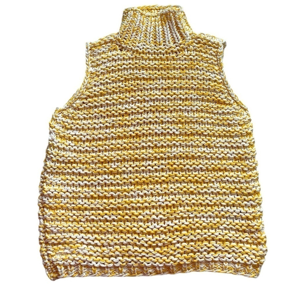 Lafayette 148 yellow and white knit sweater size large. - Picture 6 of 13